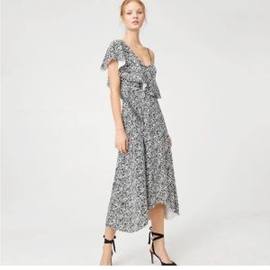 CLUB MONACO size 4 emmerillo robe ruffle HIGH LOW summer wrap dress wedding